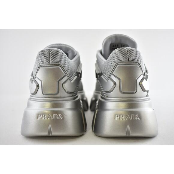 Prada Monolith Evolution Thunder Lug Sole Silver Platform Flat Low Sneaker 38 - Picture 11 of 12